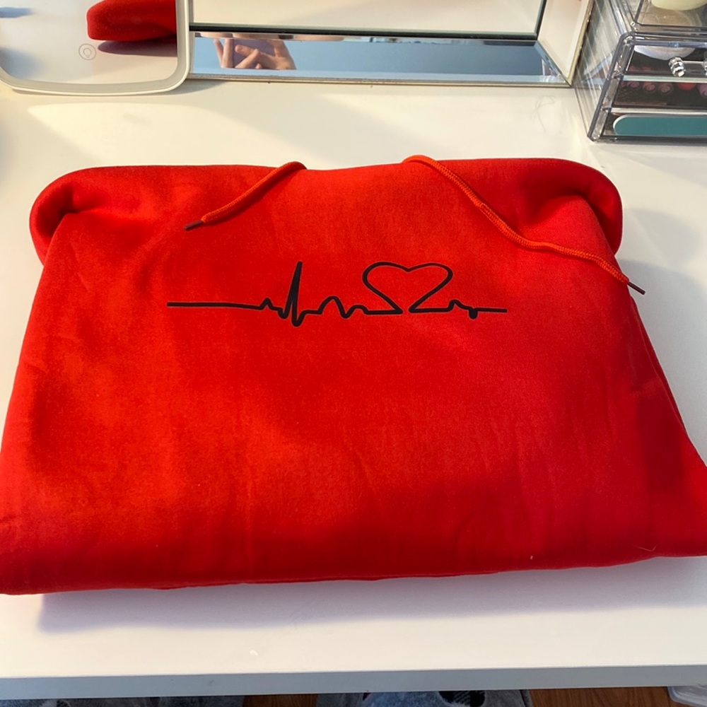 heart line hoodie, size: large